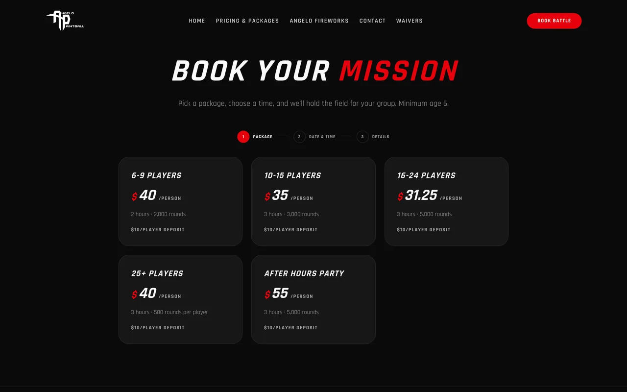 Booking flow with deposits